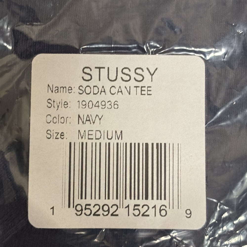 Sale Super rare Stussy Navy soda can Tee with Green Graphic size medium new - Picture 12 of 12